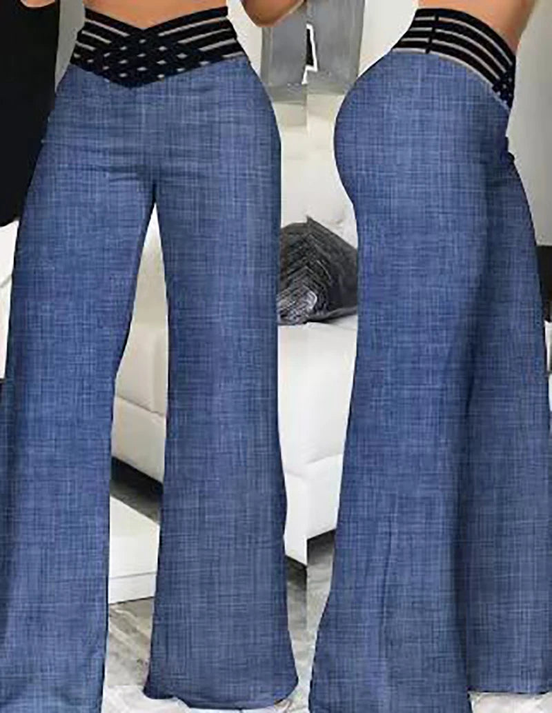 Elegant Women Flared Lady Pants