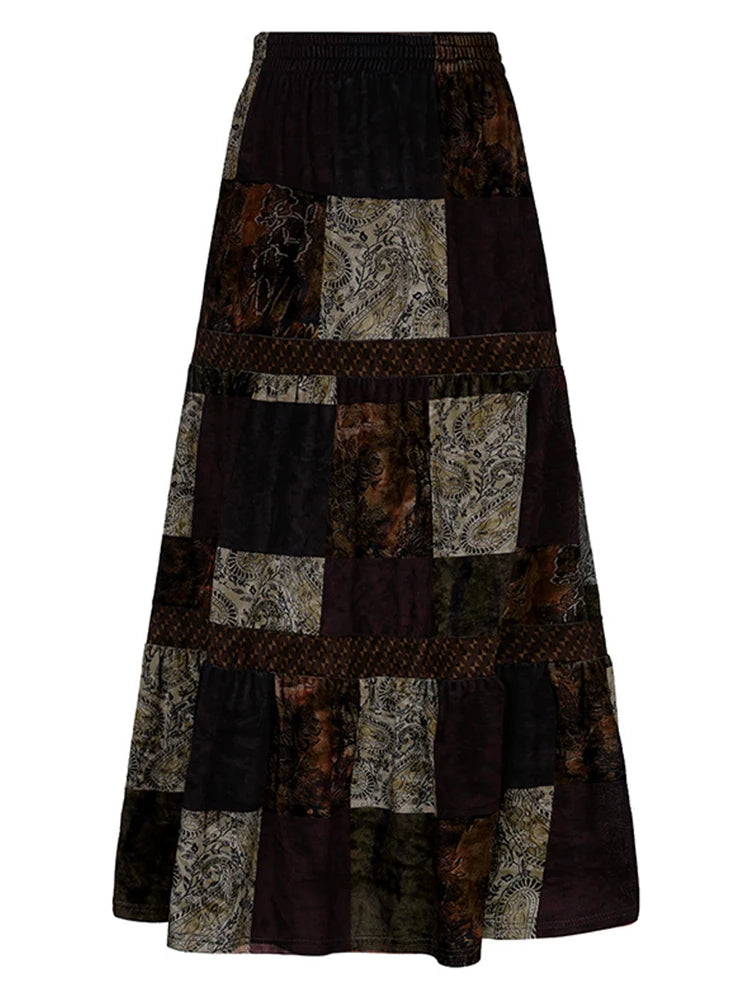Fairycore Patchwork Maxi Skirt