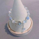 Vintage Mondstein Kristall Blau Armband