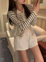 Stripped Cardigan Slim Fit