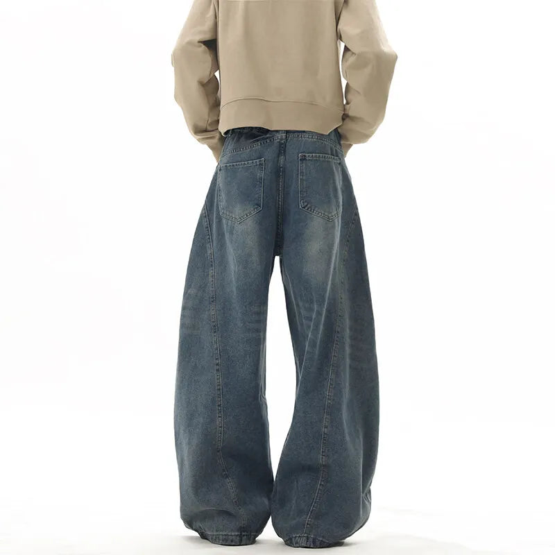 Funky Blue Wide Leg Denim Jeans
