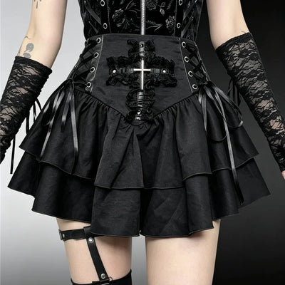 Y2K Goth Corset Mini Skirt