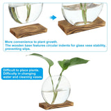 Vintage Glass Vase with Wooden Tray Bud