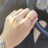 Gold Heart-Carved Ring