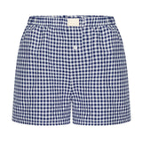 Elastic Waistband Gingham Boxer Shorts T-Shirt