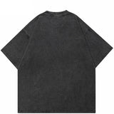 Graphic Face Washed Black T-Shirt