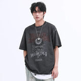 Dark Evil Eye Print Hip T-Shirt