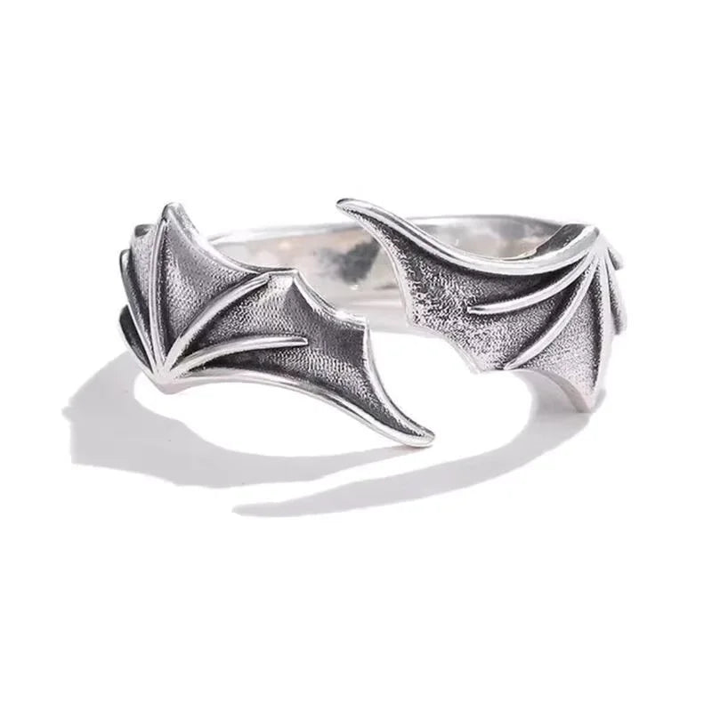 Anillos Retro de Alas de Ángel y Demonio