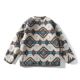 Double Sided Geometric Pattern Puffer Jacket