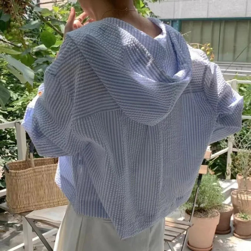 Women Shirt Sunshade Long Sleeve Old Money