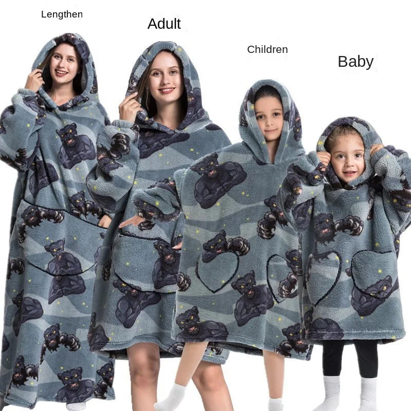 Family Oversize Sherpa Blanket Hoodie