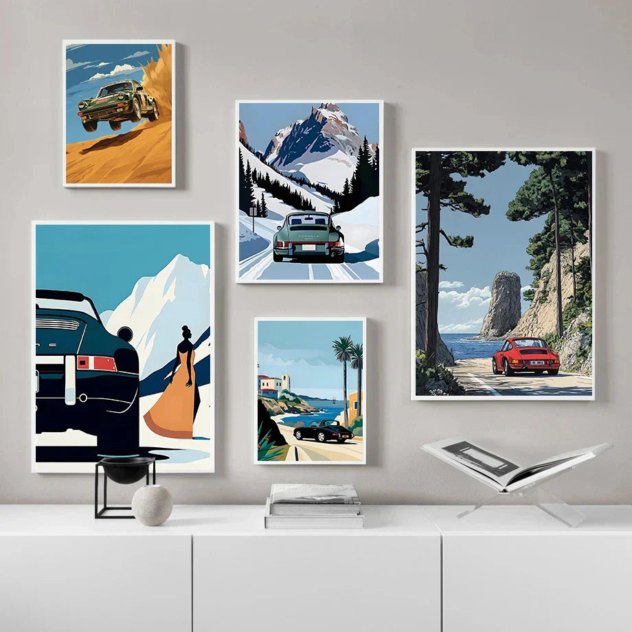 Classic Porsche 911 Alpine Drive Poster
