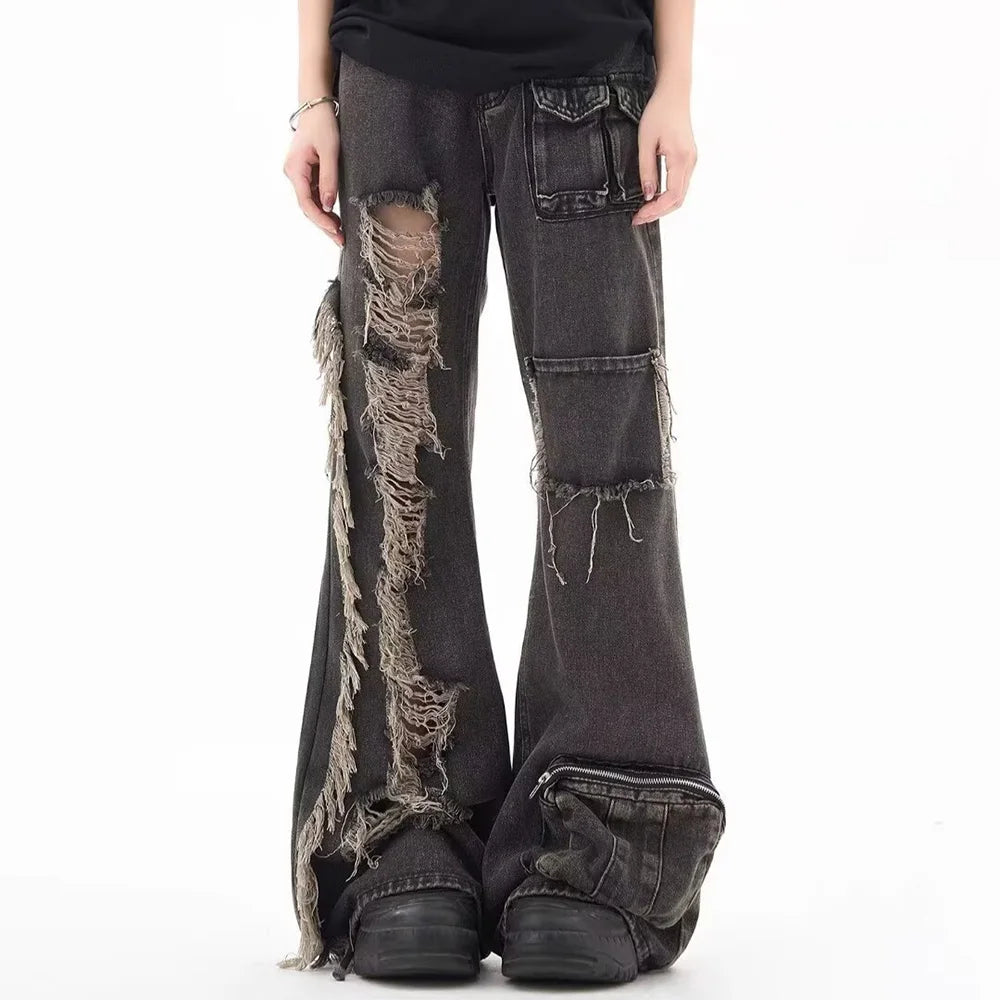 Y2K Ripped Loose Jeans