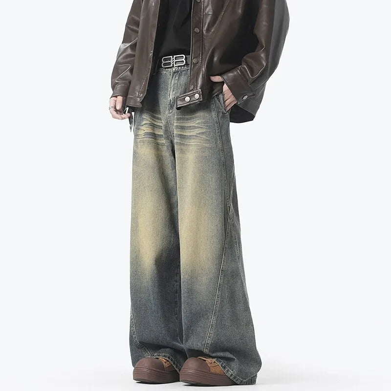 Faded Blue Loose Wide Jeans