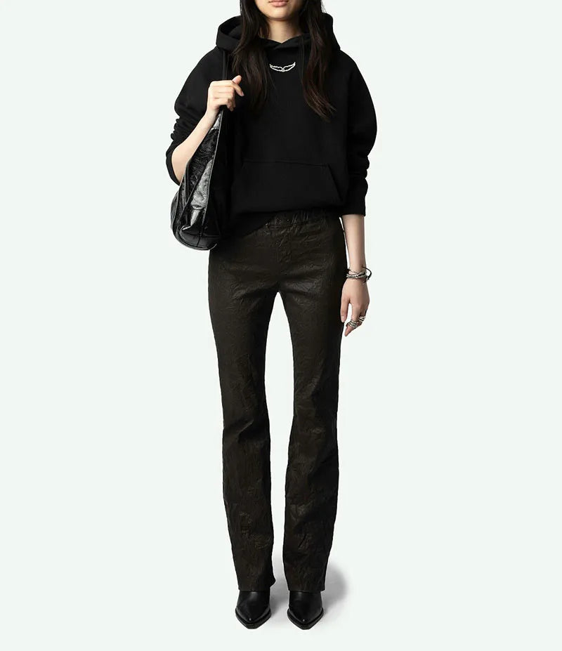 Casual Raglan Wing Detail Hoodie Shirt
