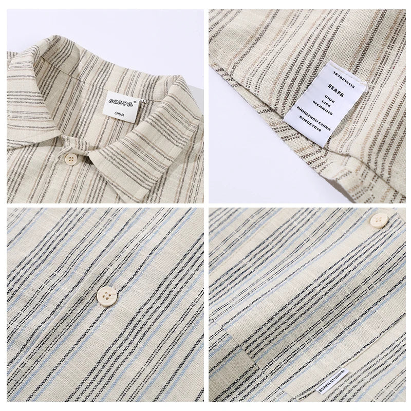 Camisa informal a rayas, suelta y estilo vintage
