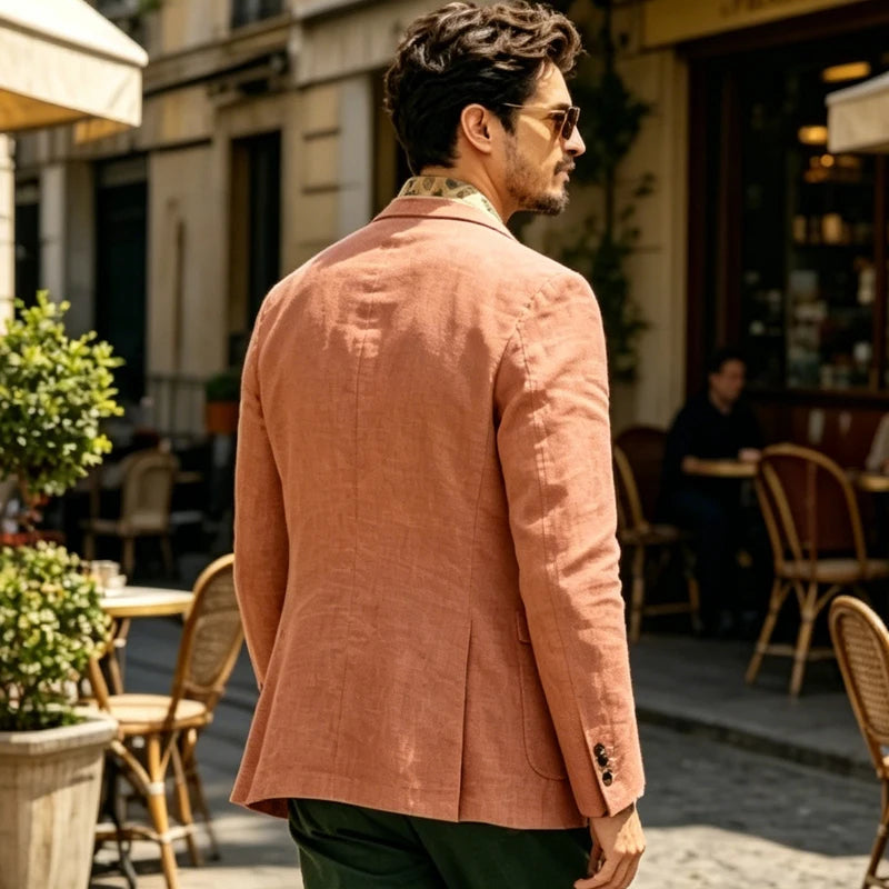 Italian Men Linen Suit Jacket