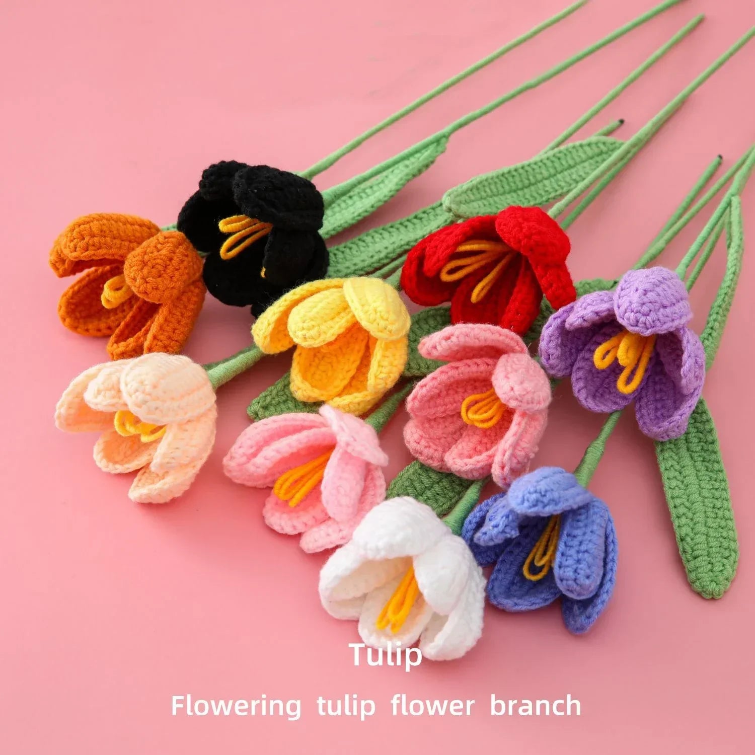 Vintage Tulips Crochet Flowers Handmade