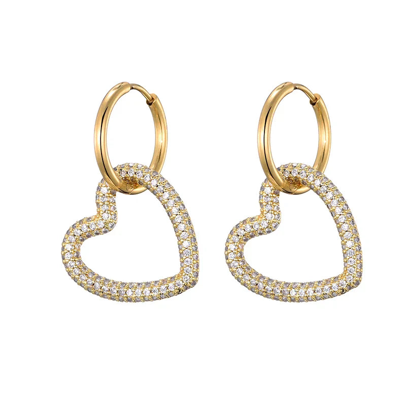 Steel Buckle Oval Earrings