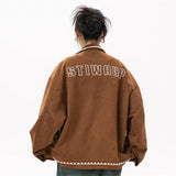 Y2K Stylish Suede Bomber Jacket