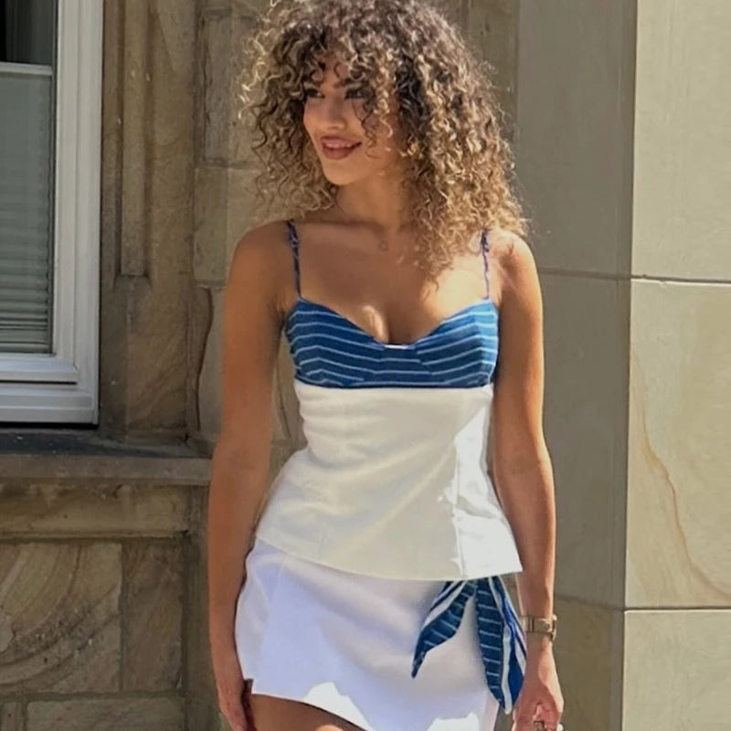 Y2K Women's Coastal Top & Skort Two Piece Set