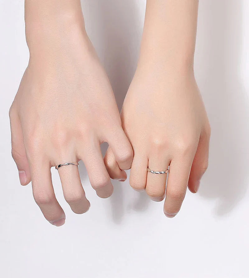 Vintage Shiny Sterling Couple Ring