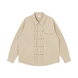 Camisa holgada plisada estilo retro japonés