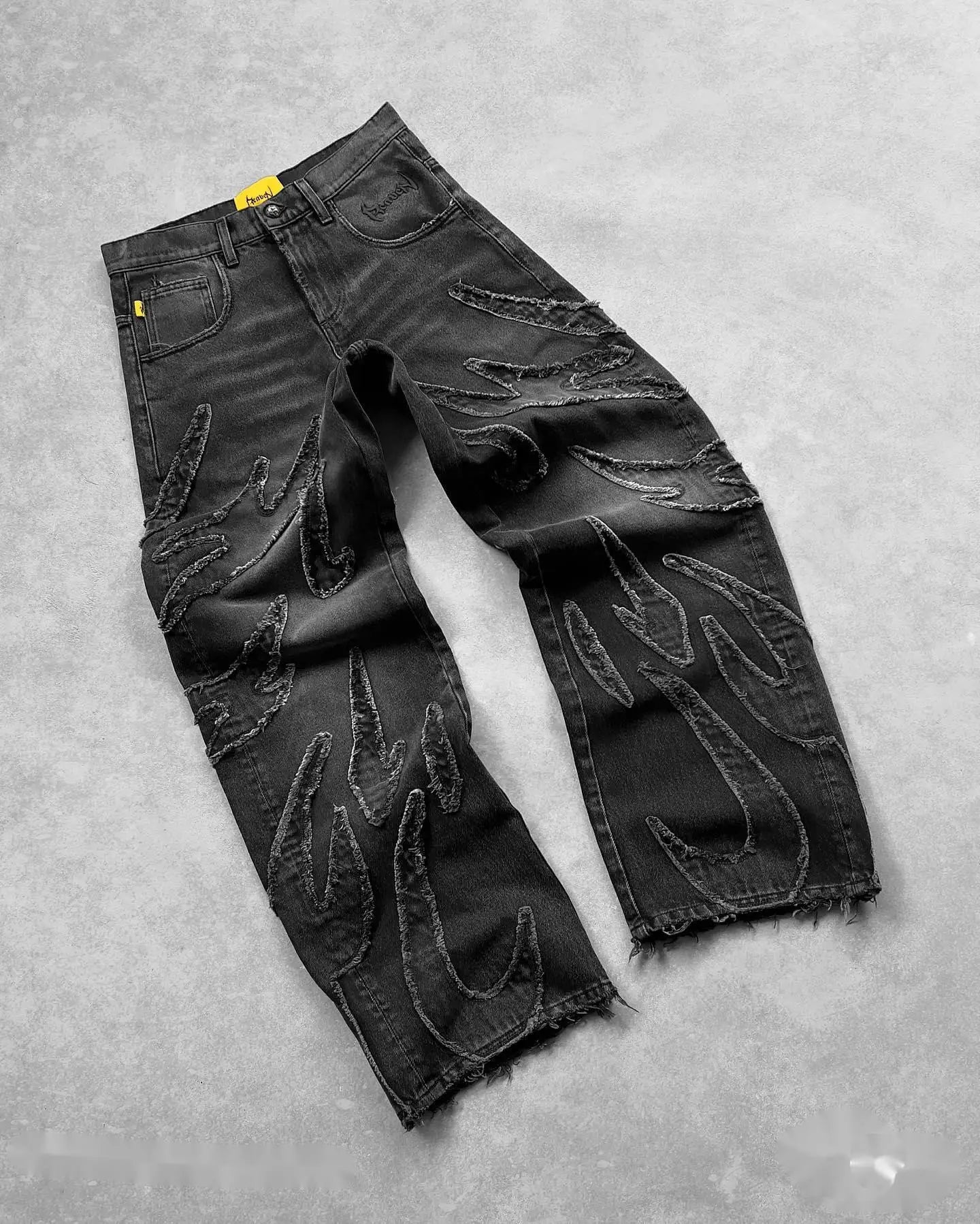 Retro Patchwork High Waist Jeans