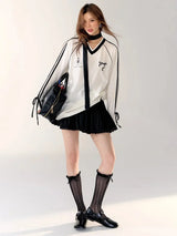 Oversized V-Neck Graphic Sweatshirts