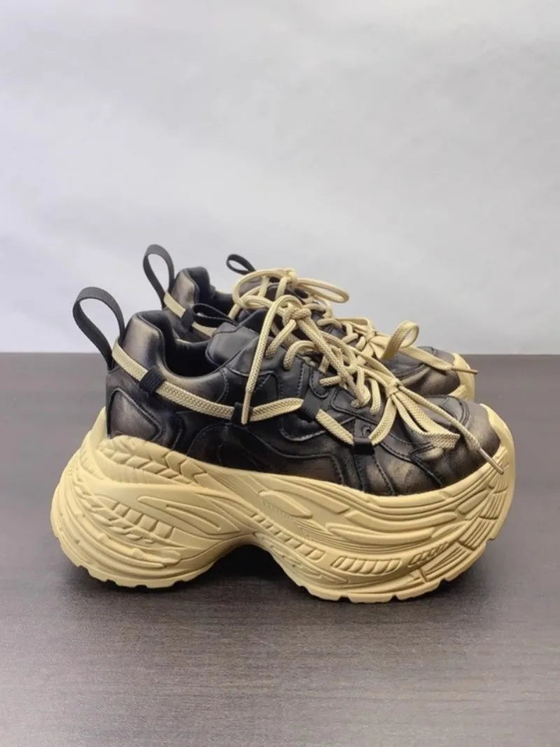 Chunky Platform Round Toe Pumps Sneakers