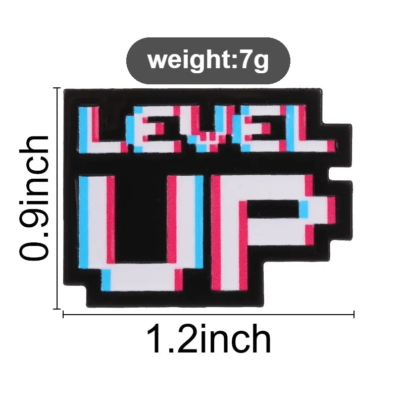 Level Up Retro Pixel Game Pin