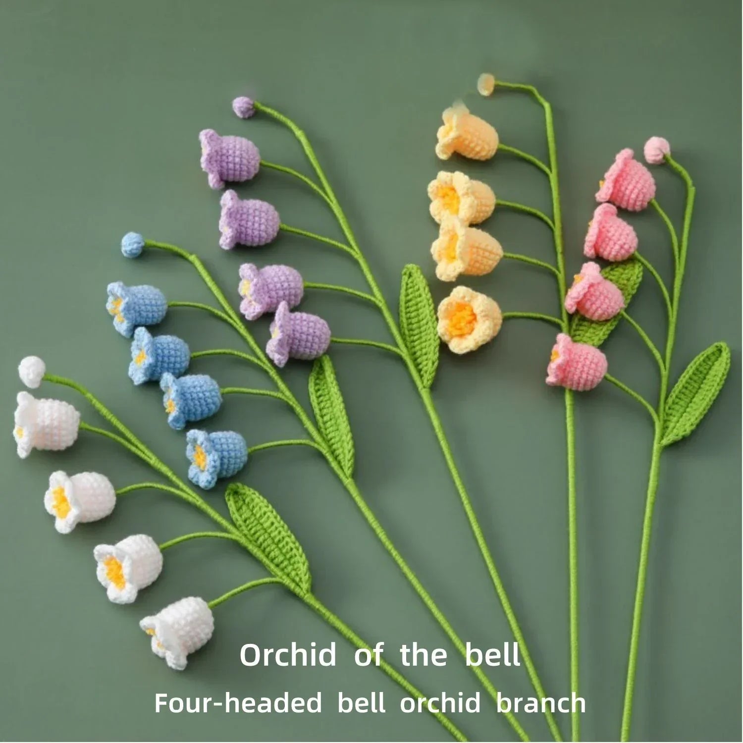 Bell Orchid Bouquet Kintted Crochet Flower