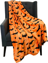 Black Bats Printed Hooded Blanket