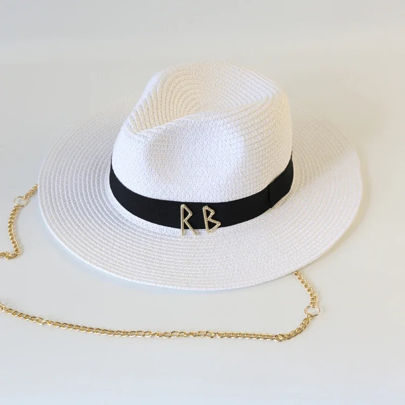 Summer Straw Fedora Hat