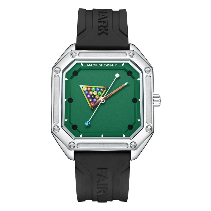 Billiards Sport Silicone Strap Quartz Watch