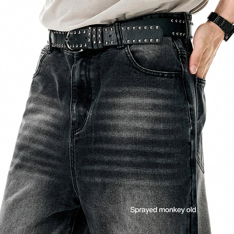 Sandblasted Straight Leg Jeans