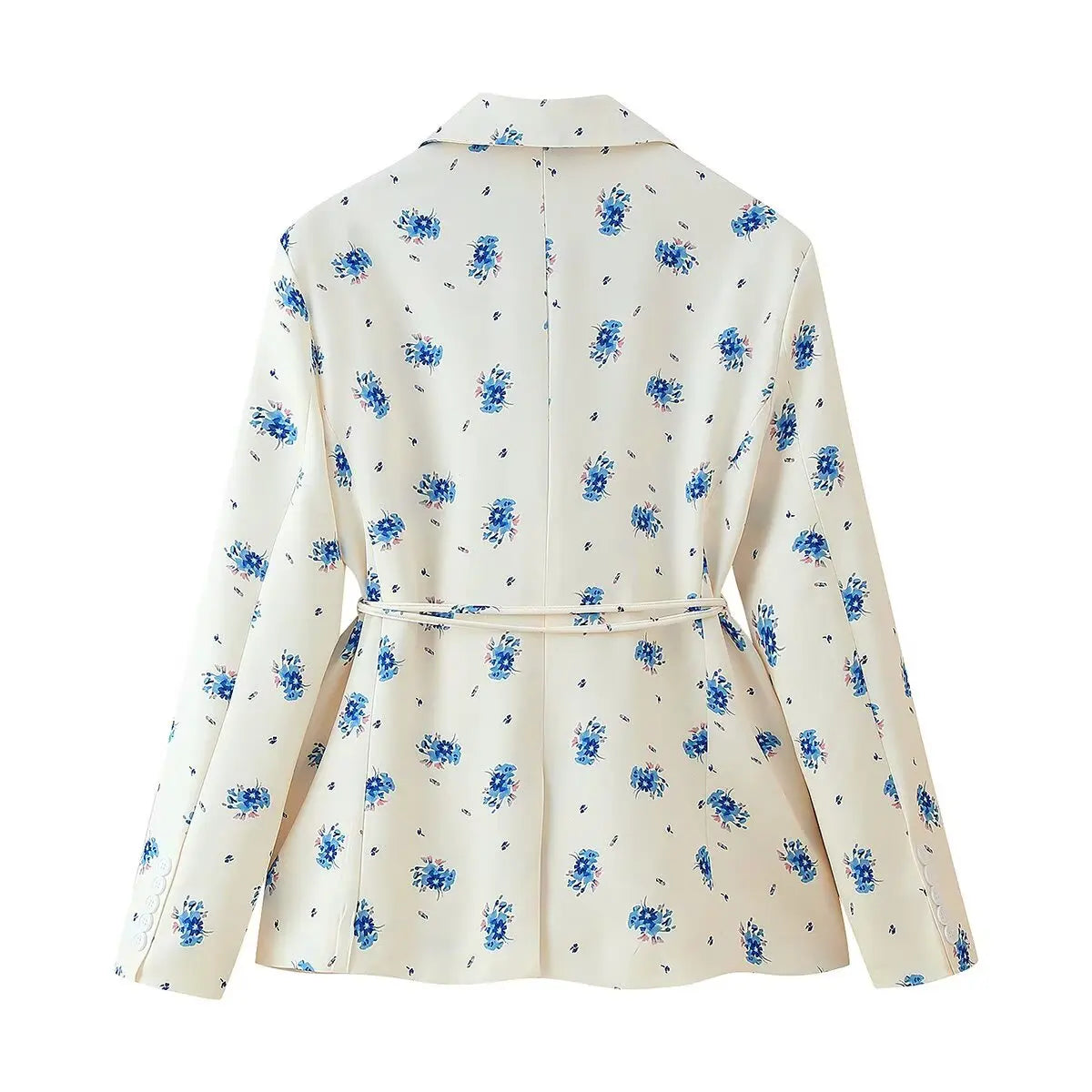 Beige Floral Print Old Money Blazer