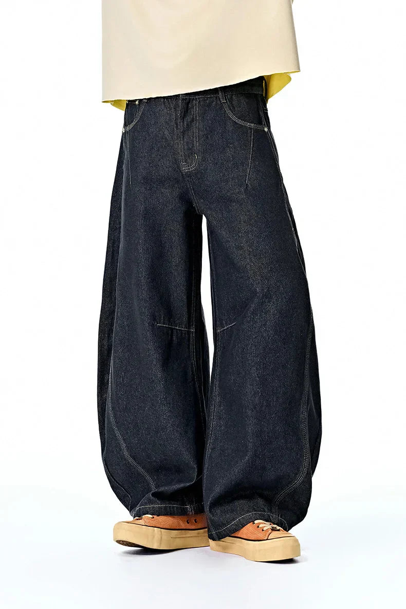 Navy Baggy Denim Jeans