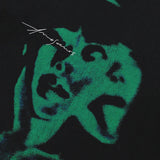 Green abstract design on a black background with 'Huf' branding.