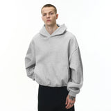 Eggshell Fleece Curved Hem Hoodie