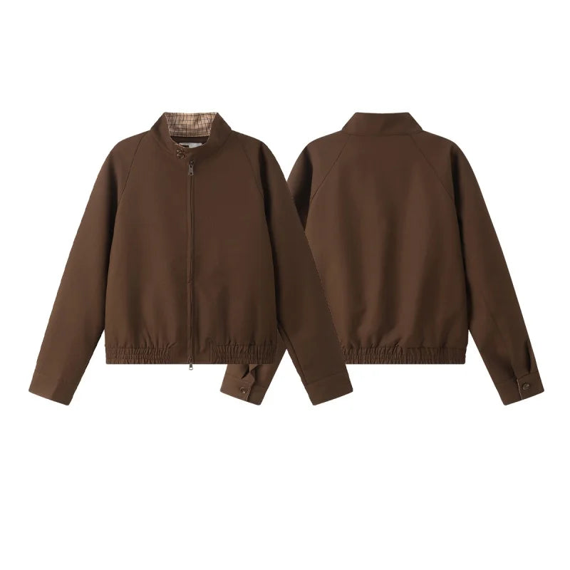 Corporate Girlie Brown Minimalist Varsity Jacket