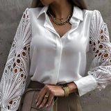 Corporate Girl Cut-out V-neck Shirt