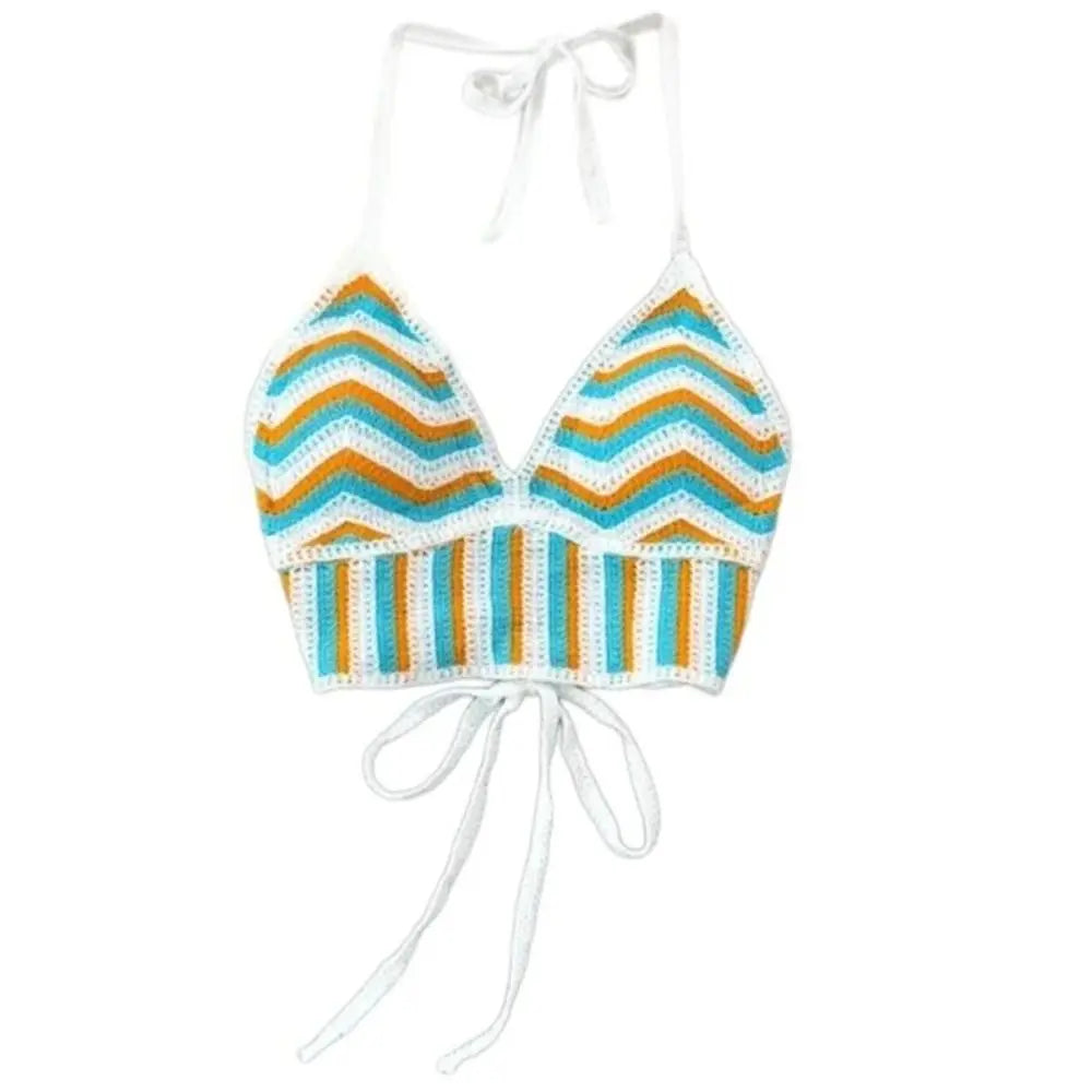 Handmade Knitted Sexy Halter Women Top Crochet
