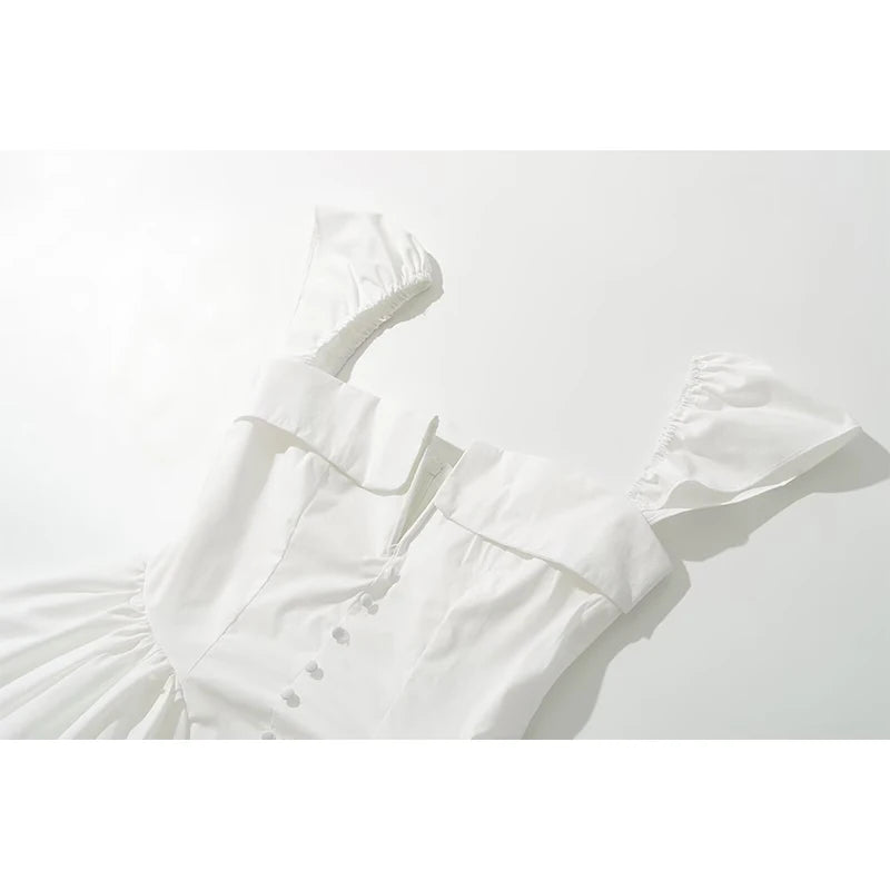 Summer Flare White Boho Mini Dress