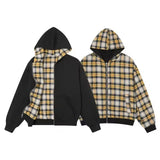 Double Sided Plaid Vintage Zip Hoodie