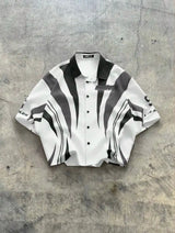 Oversized V-Ausschnitt Retro-Shirt