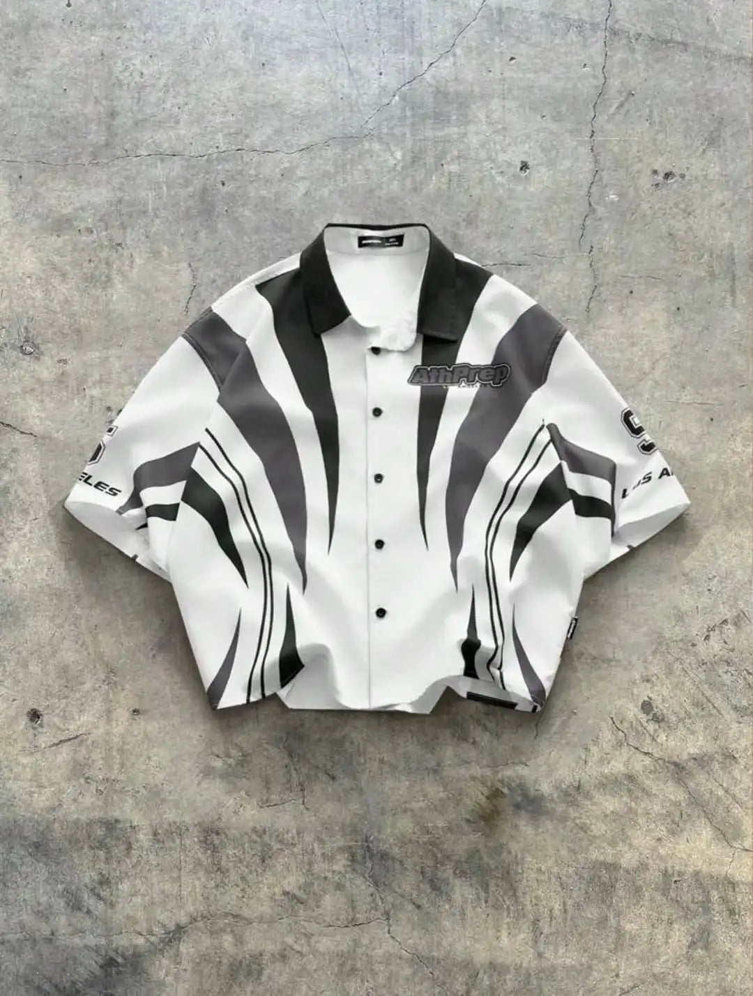 Oversized V-Ausschnitt Retro-Shirt