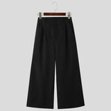 Basic Solid Color Korean Wide Leg Pants