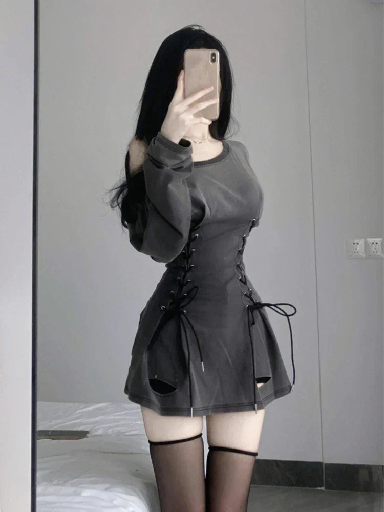 Acubi Corset Drawstring Mini Dress