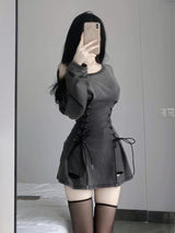 Acubi Corset Drawstring Mini Dress